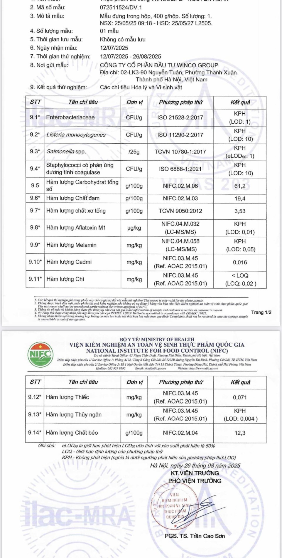 Sữa hạt gói 300gr