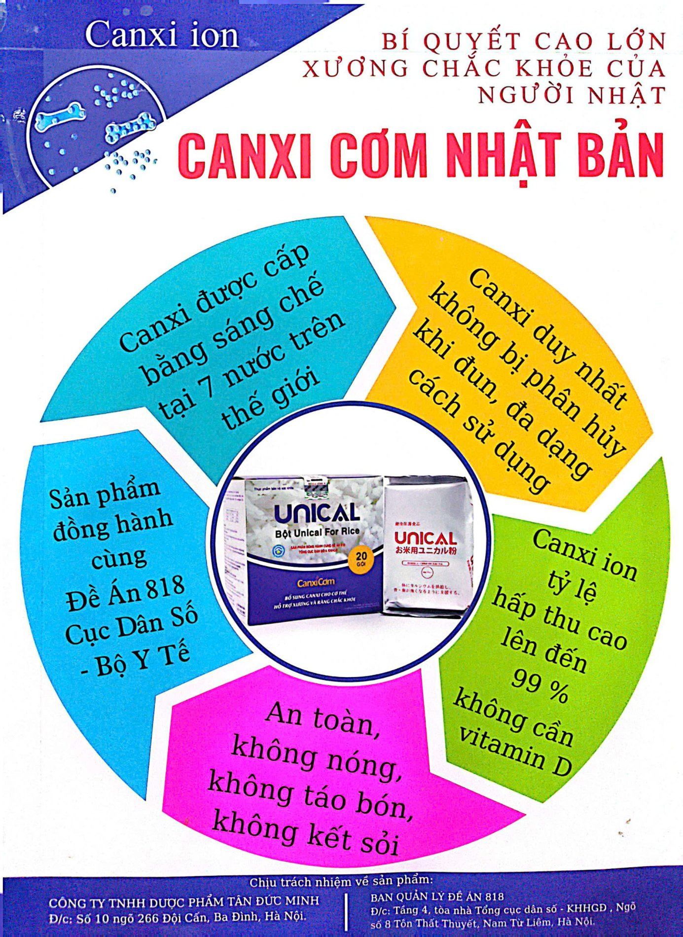 BỘT UNICAL FOR RICE (CANXI CƠM NHẬT BẢN) Mua 5 tặng 1 (freeship)