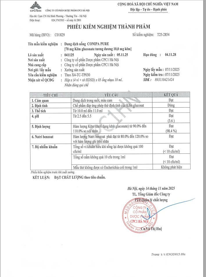 KẼM CONIPA PURE (1 hộp)
